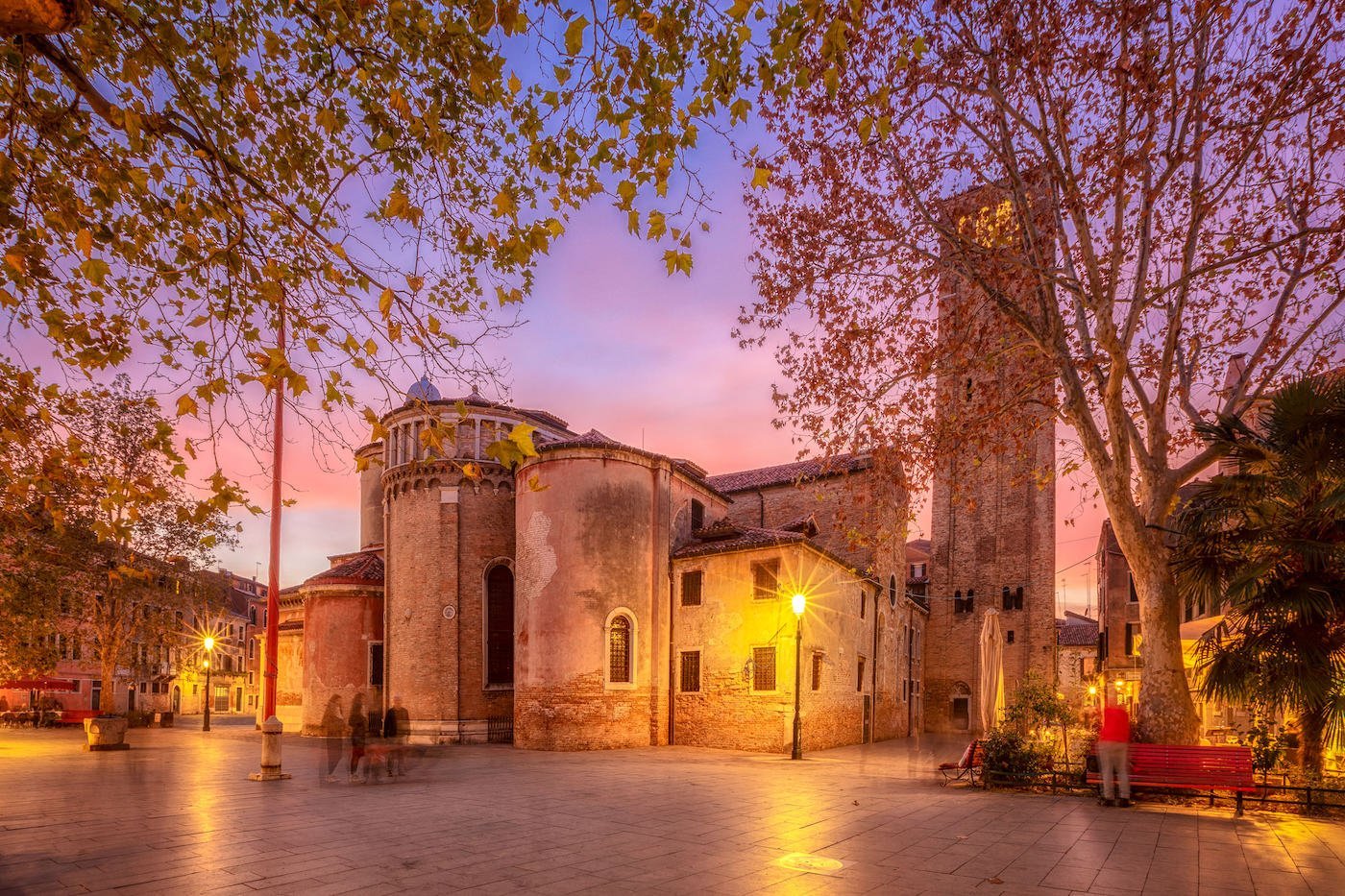 Campo San Giacomo dell'Orio at dusk, Venice