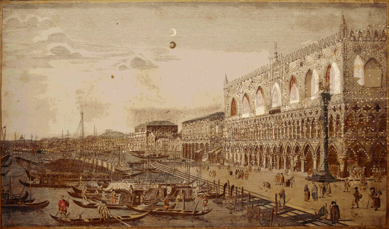 Palazzo Ducale - veduta diurna - veduta notturna