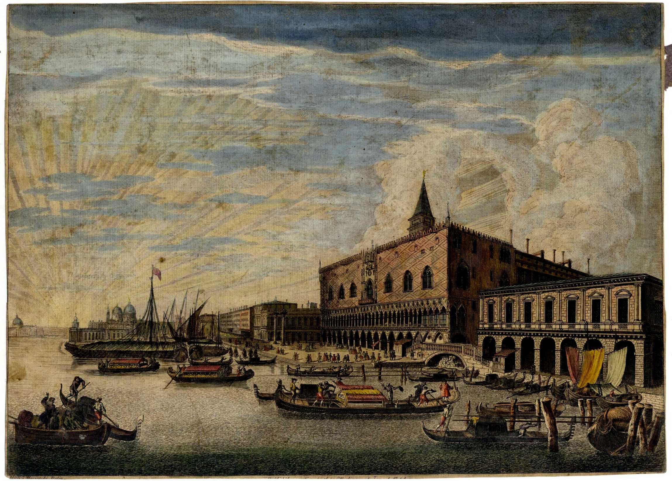 Palazzo Ducale - veduta - da Marieschi - Archivio Carlo Montanaro
